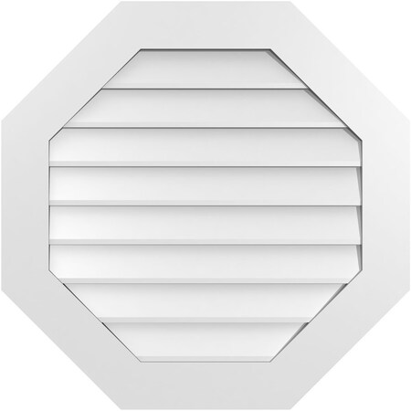 Ekena Millwork Octagonal Surface Mount PVC Gable Vent: Non-Functional, w/ 3-1/2"W x 1"P Standard Frame, 30"W x 30"H GVPOC30X3001SN